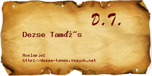 Dezse Tamás névjegykártya